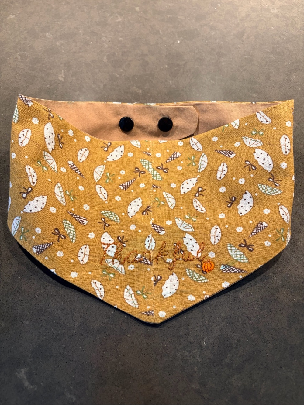 Dog Mustard Yellow Printed Bandana -Thanksgiving Gift Ready to g